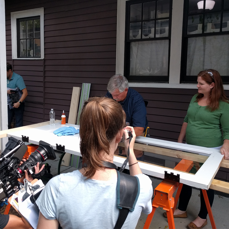 Tom Silva and Elayne Crain film for Ask This Old House